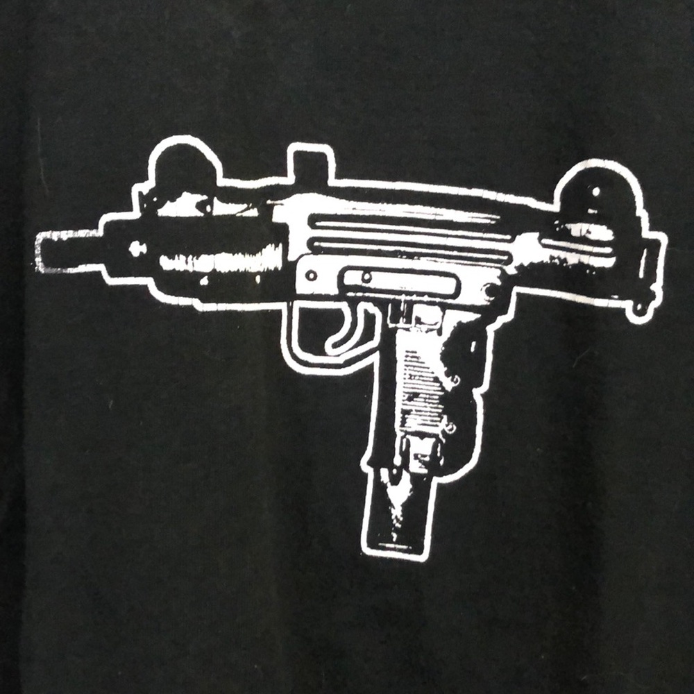 Men’s T-Shirt Printed Design Front & Back Size XL Black